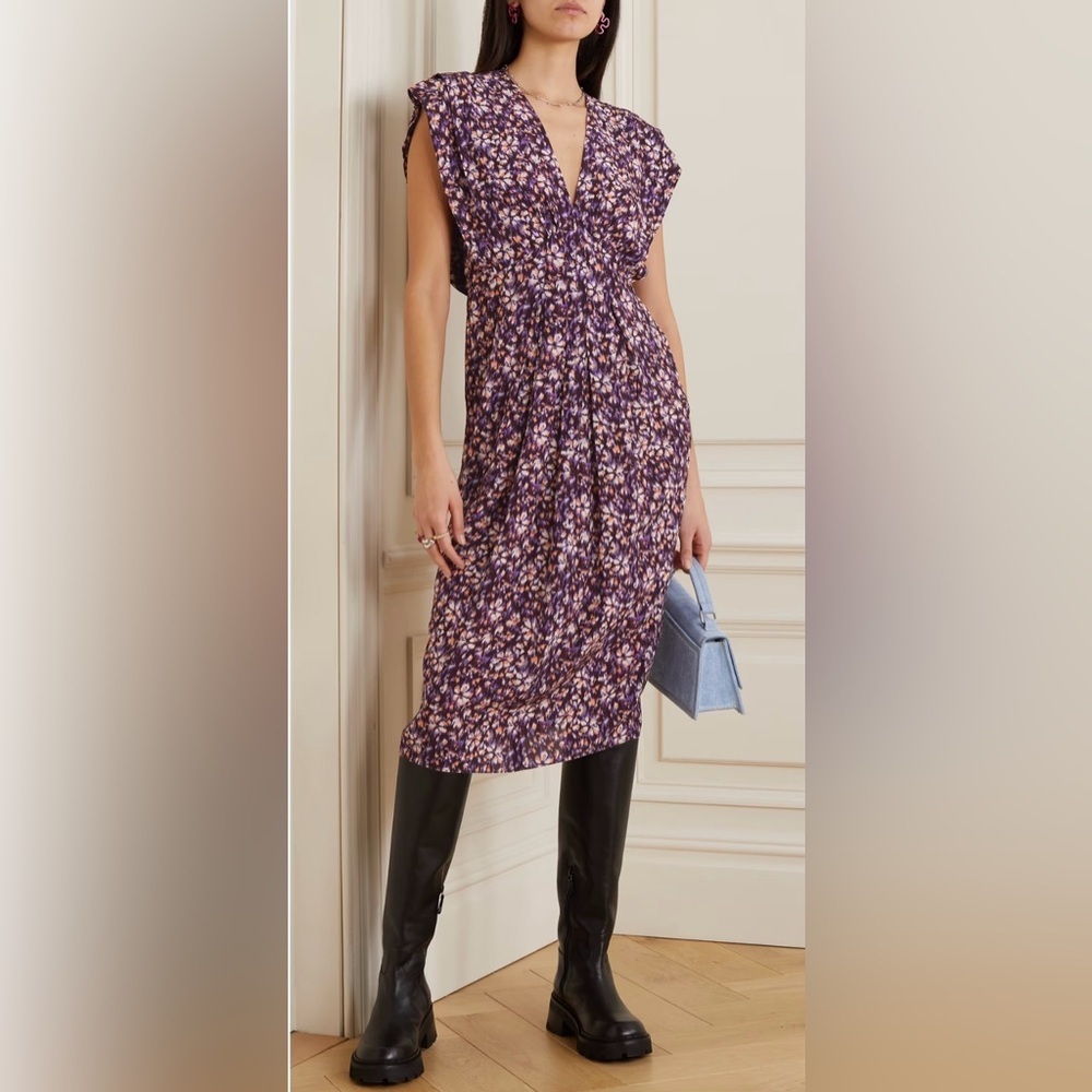 Isabel Marant Étoile Okleya Floral Floral Midi Dress EU Size 34 US 4 NWT